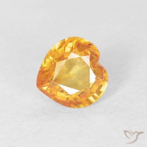 0.45ct Natural Dorado naranja Zafiro, Corazón, VS
