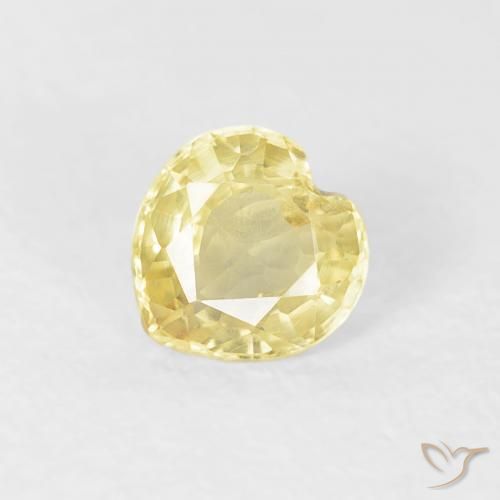 0.45ct Natural Amarillo claro Zafiro, Corazón, VS