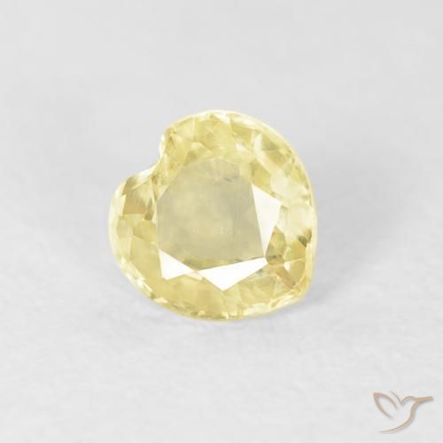 Zafiro Amarillo claro natural de 0.45 ct, Corazón, VS