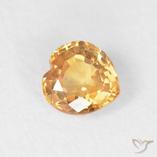 Zafiro Dorado natural de 0.46 ct, Corazón, VVS-VS