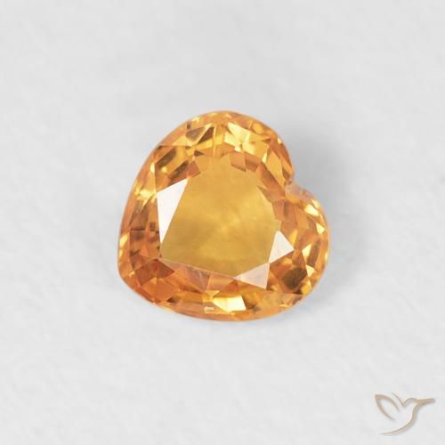 0.36ct Natural Naranja intenso Zafiro, Corazón, VVS-VS