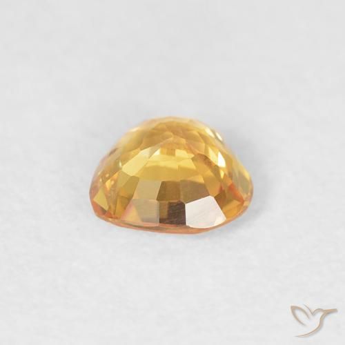 Zafiro Naranja intenso natural de 0.36 ct, Corazón, VVS-VS