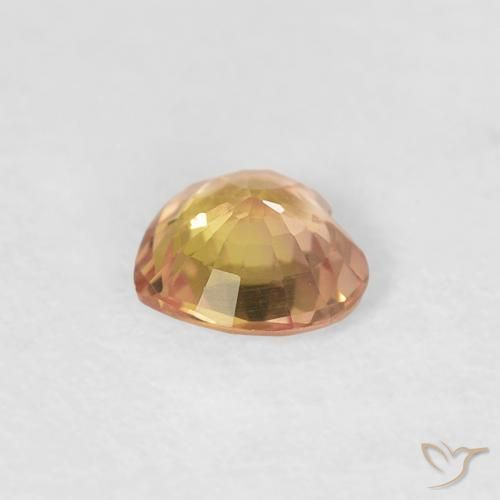 Zafiro Multicolor natural de 0.33 ct, Corazón, VVS-VS