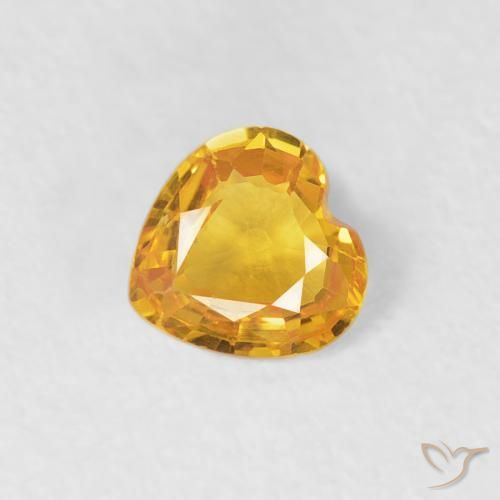 0.35ct Natural Dorado-naranja medio Zafiro, Corazón, VS