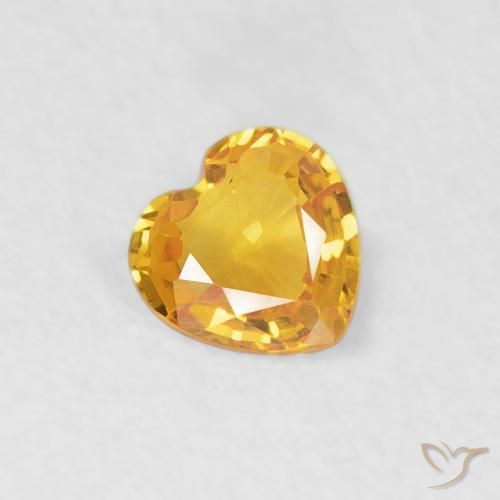 Zafiro Dorado-naranja medio natural de 0.35 ct, Corazón, VS