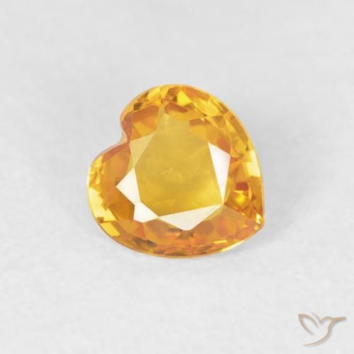Zafiro Oro natural de 0.43 ct, Corazón, VS