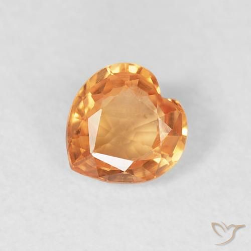 0.39ct Natural Naranja claro Zafiro, Corazón, VVS-VS