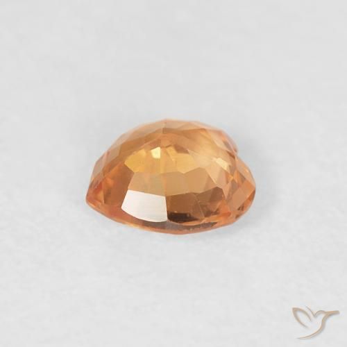 Zafiro Naranja claro natural de 0.39 ct, Corazón, VVS-VS