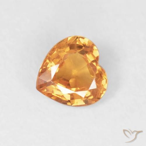 0.43ct Natural Naranja claro Zafiro, Corazón, VVS-VS