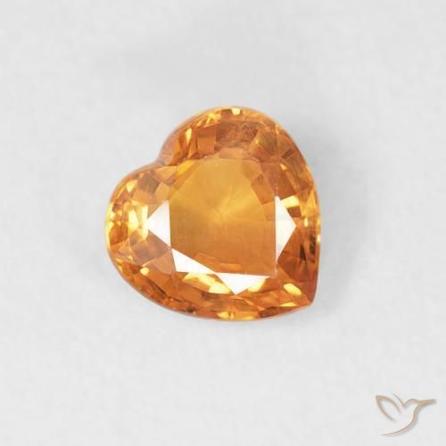 Zafiro Naranja claro natural de 0.43 ct, Corazón, VVS-VS
