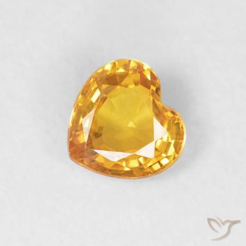 0.43ct Natural Dorado-naranja medio Zafiro, Corazón, VVS-VS