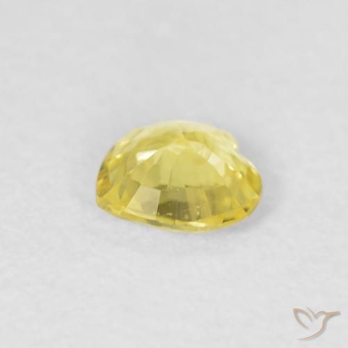 Zafiro Amarillo claro natural de 0.34 ct, Corazón, VVS-VS