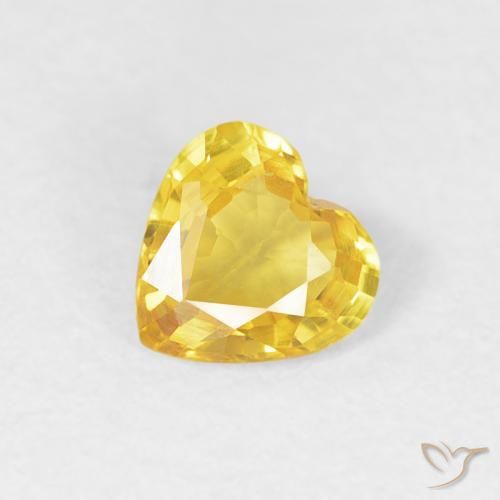 0.36ct Natural Dorado Zafiro, Corazón, VVS-VS