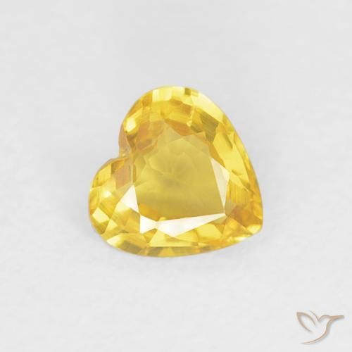 Zafiro Dorado natural de 0.36 ct, Corazón, VVS-VS