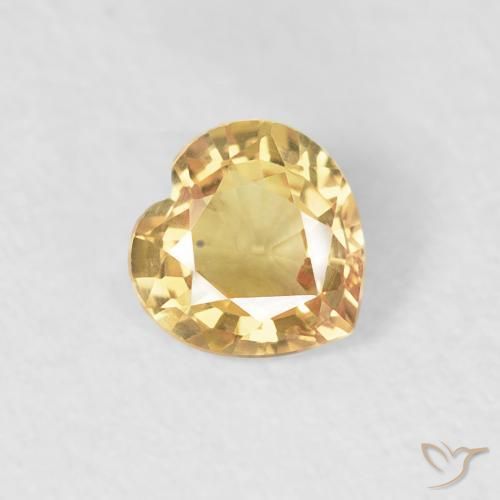 Zafiro Oro natural de 0.39 ct, Corazón, VVS-VS