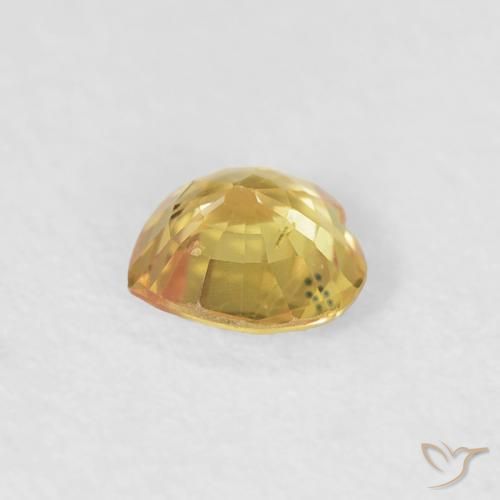 Zafiro Oro natural de 0.39 ct, Corazón, VVS-VS