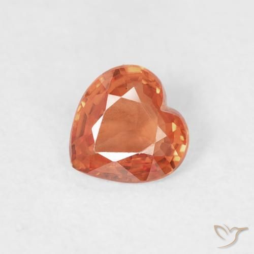 Zafiro Rojo medio natural de 0.39 ct, Corazón, VS