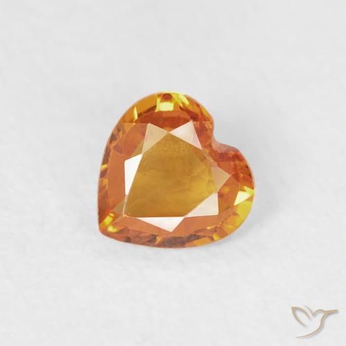 0.36ct Natural Naranja albaricoque Zafiro, Corazón, VS