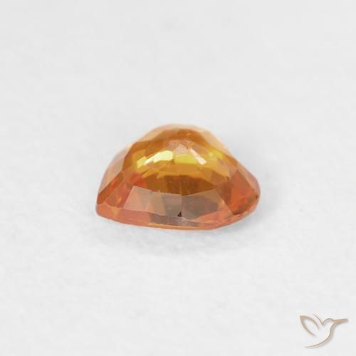 Zafiro Naranja albaricoque natural de 0.36 ct, Corazón, VS