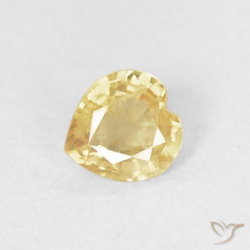 0.39ct Natural Dorado claro Zafiro, Corazón, VS