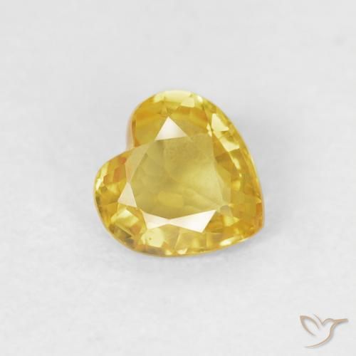 0.42ct Natural Amarillo medio Zafiro, Corazón, VS