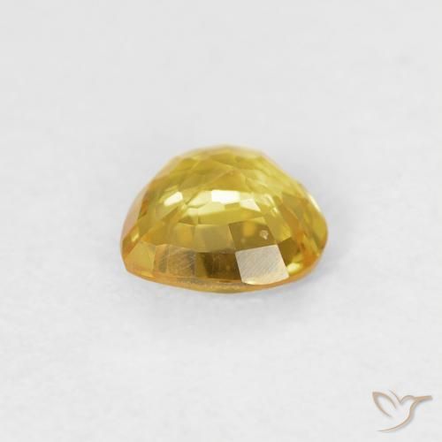 Zafiro Amarillo medio natural de 0.42 ct, Corazón, VS