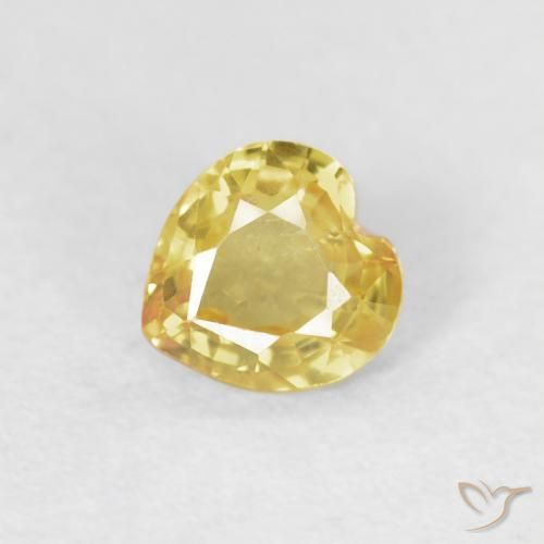 0.44ct Natural Dorado claro Zafiro, Corazón, VS