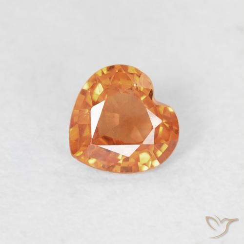 Zafiro Naranja medio natural de 0.36 ct, Corazón, VS