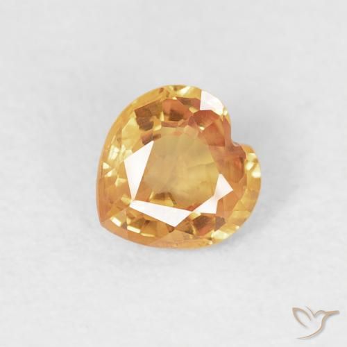 0.41ct Natural Dorado naranja Zafiro, Corazón, VS
