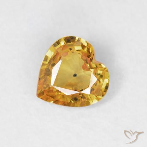 0.35ct Natural Dorado-naranja medio Zafiro, Corazón, VS