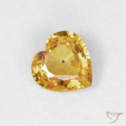 Zafiro Dorado-naranja medio natural de 0.35 ct, Corazón, VS