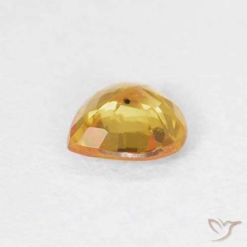 Zafiro Dorado-naranja medio natural de 0.35 ct, Corazón, VS