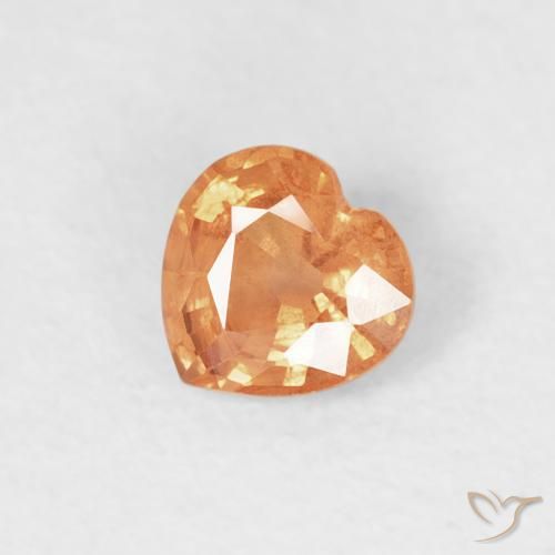 Zafiro Naranja medio natural de 0.45 ct, Corazón, VS-SI