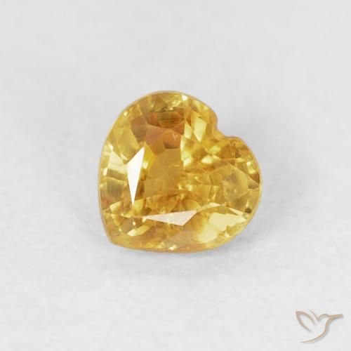 Zafiro Dorado natural de 0.44 ct, Corazón, VS-SI