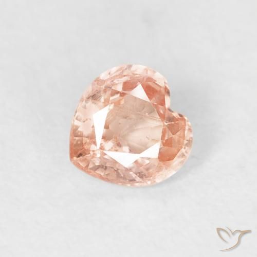 0.41ct Natural Naranja durazno Zafiro, Corazón, VS-SI