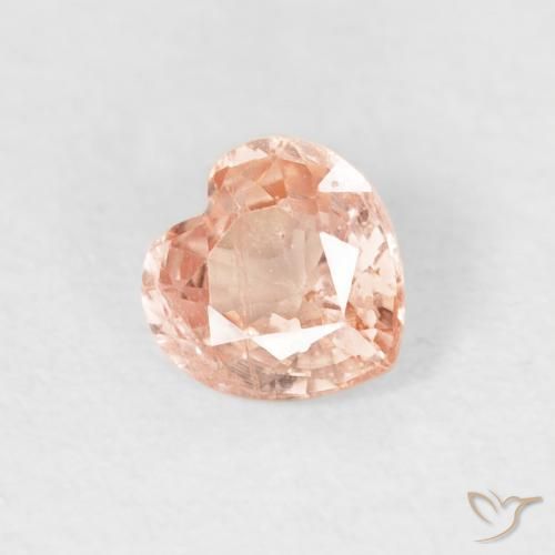Zafiro Naranja durazno natural de 0.41 ct, Corazón, VS-SI