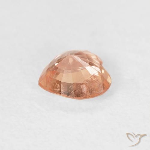 Zafiro Naranja durazno natural de 0.41 ct, Corazón, VS-SI