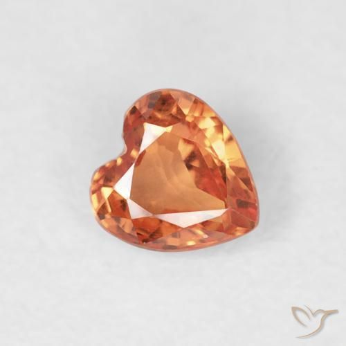 0.29ct Natural Naranja medio Zafiro, Corazón, VVS