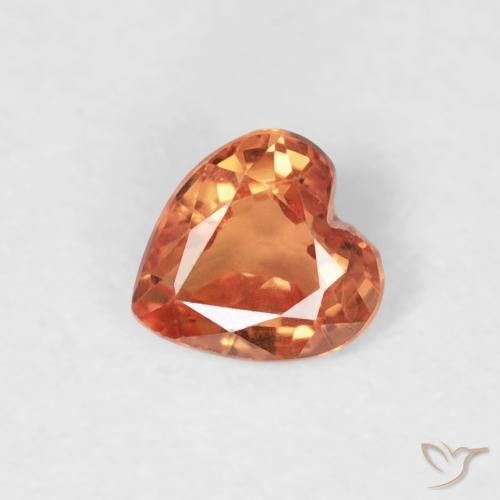 Zafiro Naranja medio natural de 0.29 ct, Corazón, VVS
