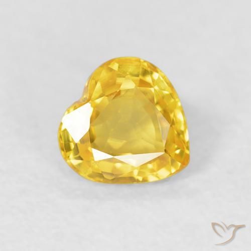 Zafiro Naranja dorado natural de 0.48 ct, Corazón, VVS-VS