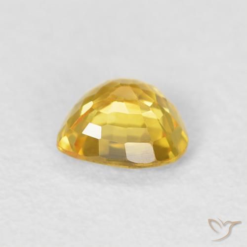 Zafiro Naranja dorado natural de 0.48 ct, Corazón, VVS-VS