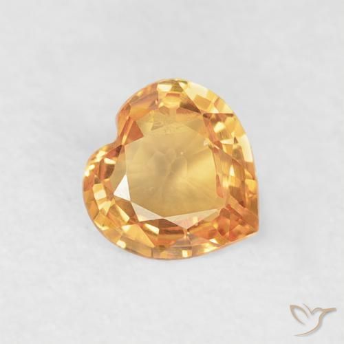 0.33ct Natural Dorado naranja Zafiro, Corazón, VVS
