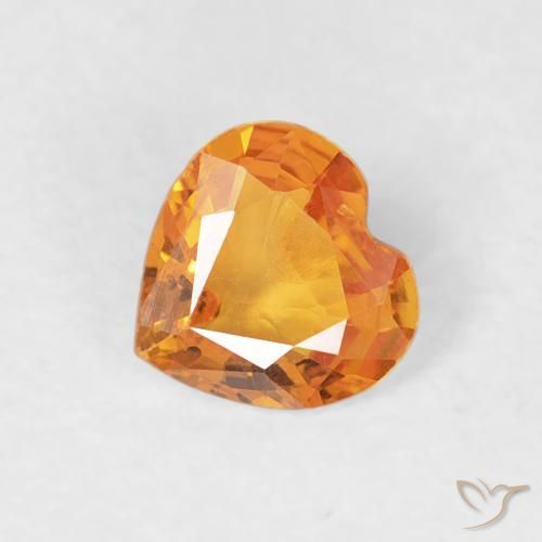 0.34ct Natural Dorado naranja intenso Zafiro, Corazón, VVS-VS