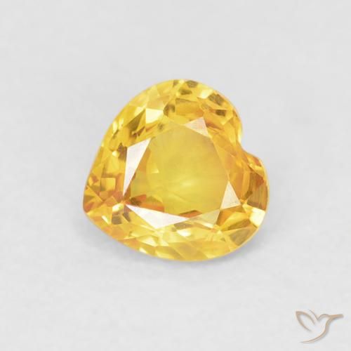 0.44ct Natural Naranja dorado Zafiro, Corazón, VVS-VS