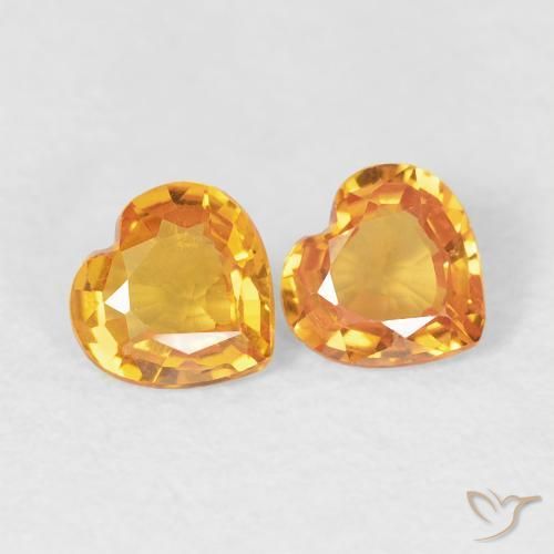 0.69ctw Natural Naranja medio Zafiro, Corazón, VVS-VS
