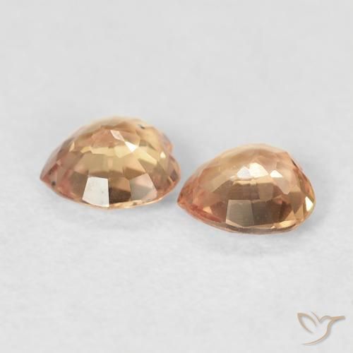 Gemas de Zafiro Dorado durazno natural de 0.77 ct, Corazón, VVS-VS