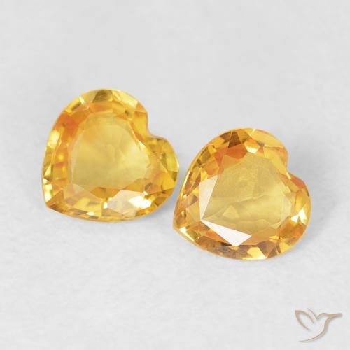 0.72ctw Natural Dorado medio Zafiro, Corazón, VVS-VS