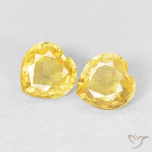 0.75ctw Natural Amarillo medio Zafiro, Corazón, VVS-VS