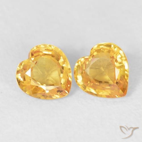 0.93ctw Natural Dorado claro Zafiro, Corazón, VVS-VS