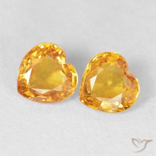 0.85ctw Natural Dorado naranja intenso Zafiro, Corazón, VVS-VS